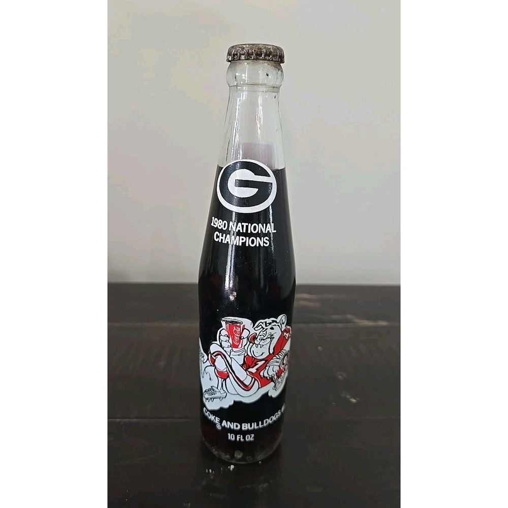 Vintage 1980 UGA Georgia Bulldogs National Champions Coke Bottle Unopened